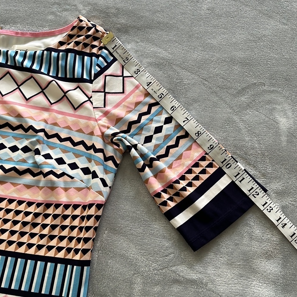 Eliza J Geometric Print Dress Pastel Size 6 - Picture 12 of 16